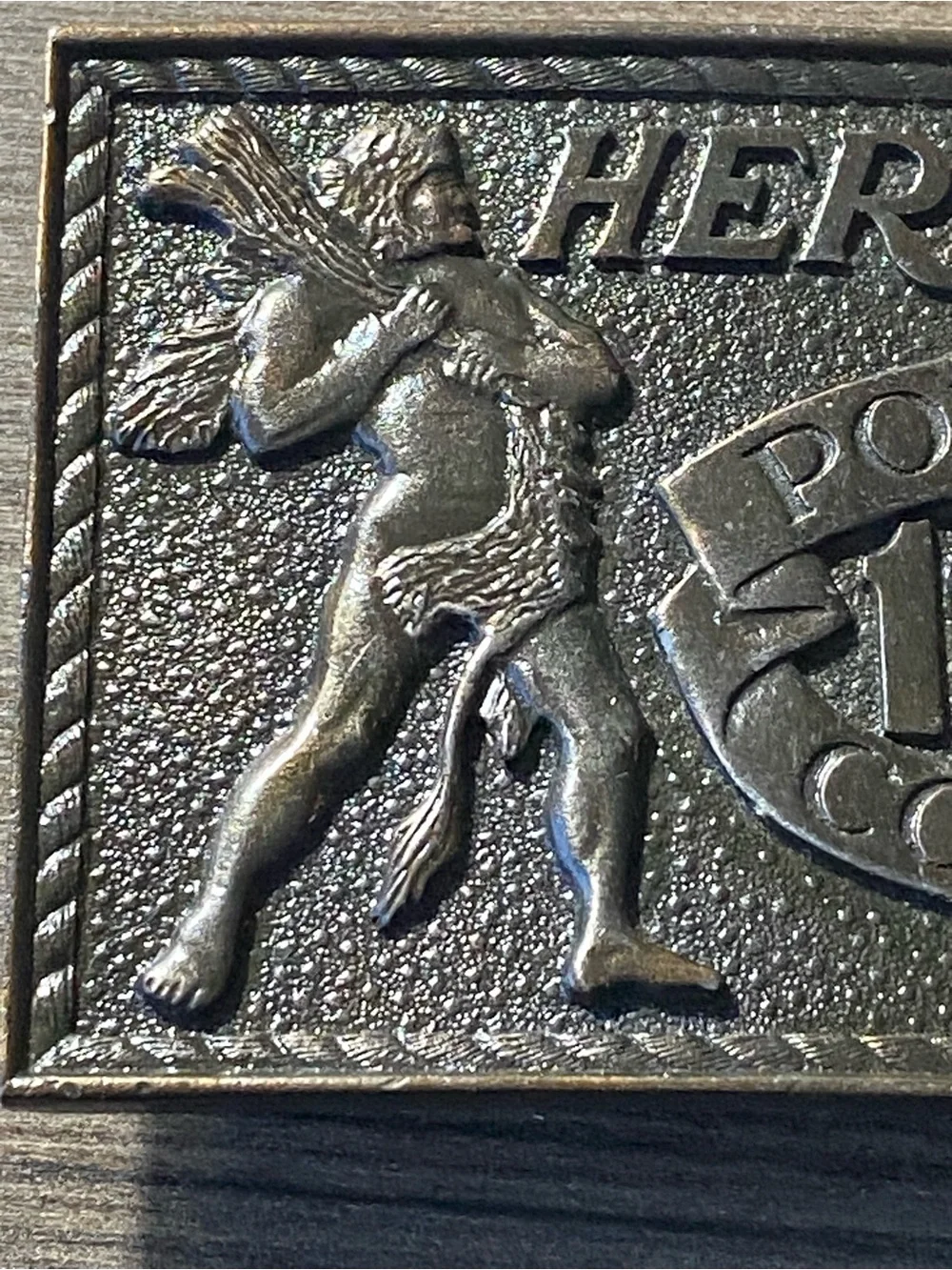 HERCULES POWDER COMPANY 1912 Brass Belt Buckle 1980 Limited Edition Mint Cond